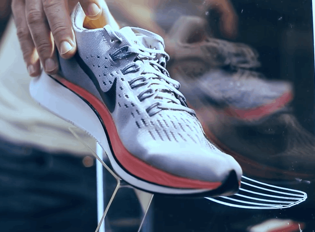 Detalhe do produto na ativação Nike Zoom Fly